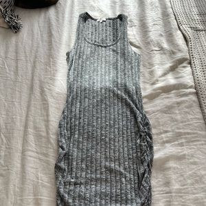 Guess gray ribbed midi tank top dress with touched siding
